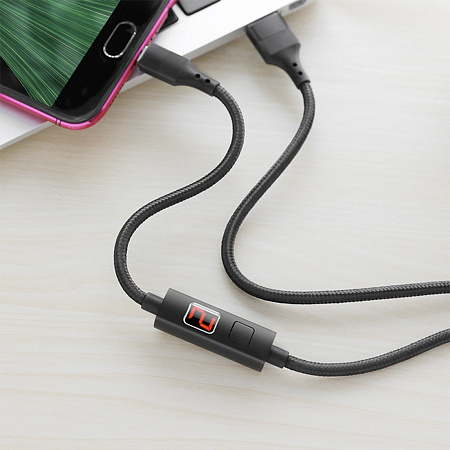 USB Кабель Micro, HOCO, S13, с дисплеем черный