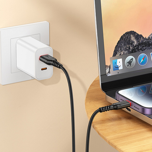 USB дата кабель Lightning, HOCO, X59, 3м, черный