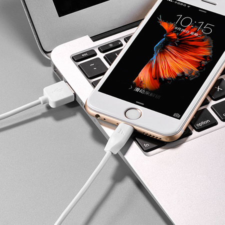 USB дата кабель Lightning, HOCO, X1 (2 штуки,комплект), белый