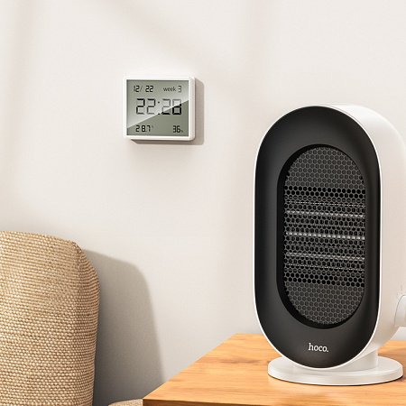 Электронные часы, гигрометр и термометр, HX41, HOCO, дисплей: LCD, белый