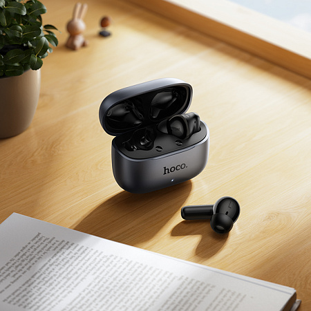 Беспроводные наушники EQ27, HOCO, вакуумные, шумоподавление ANC+ENC, металлический серый