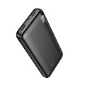 Универсальный Доп. Аккумулятор 10000mAh, J128, HOCO, выход: 2 USB (5V/2A), черный
