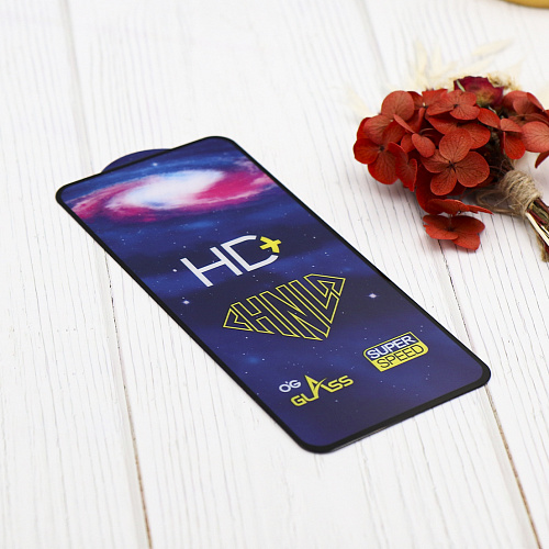 Защитное стекло на Xiaomi Redmi Note 14 (4G), HD+, прозрачное с черной рамкой, X-CASE
