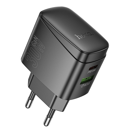 Сетевое зарядное устройство, 1 USB 3.0 QC+1 PD 30W (CS61A), HOCO, черный