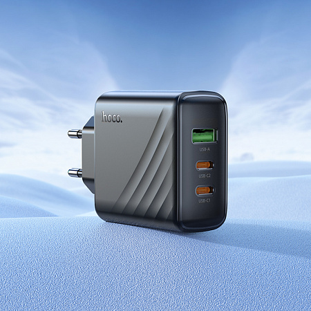 Сетевое зарядное устройство, 1 USB 3.0 QC+2 PD 45W (CS26A), HOCO, черный