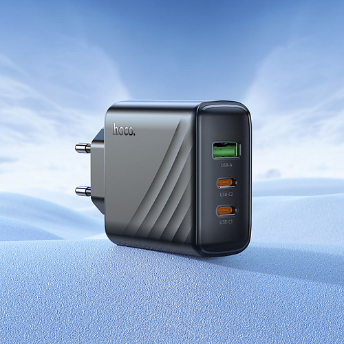 Сетевое зарядное устройство, 2 PD 45W + 1 USB 3.0 QC (CS26A), HOCO, черный