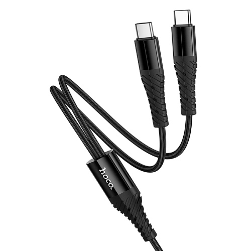 Кабель с 1 Type-C на 2 Type-C, X123, HOCO, 5V 3A, цвет черный