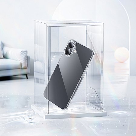 Чехол силиконовый для iPhone 16 Plus, Light series TPU, HOCO, прозрачный