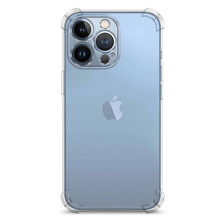 Чехол силиконовый для iPhone 13 Pro Max (6.7), усиленные края, с защитой камеры, X-CASE, прозрачный