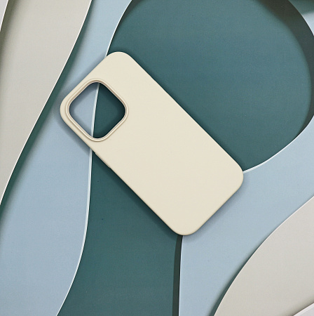 Чехол-накладка для iPhone 14 Pro, Silicon Case, без лого, слоновая кость