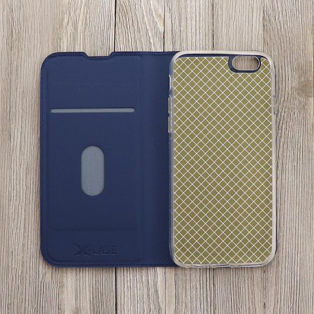 Чехол-книжка для iPhone 6/6S, X-CASE, боковой, синий