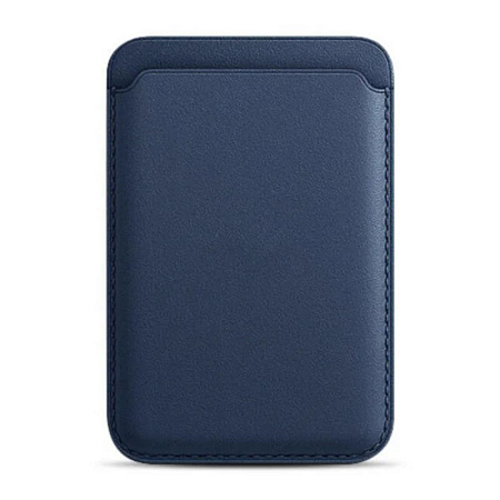 Чехол для карт (MagSafe), без лого, экокожа, X-CASE, синий