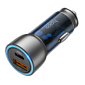 Автомобильное зарядное устройство, 1 USB QC3.0+1 PD 25W (NZ8), HOCO, синий