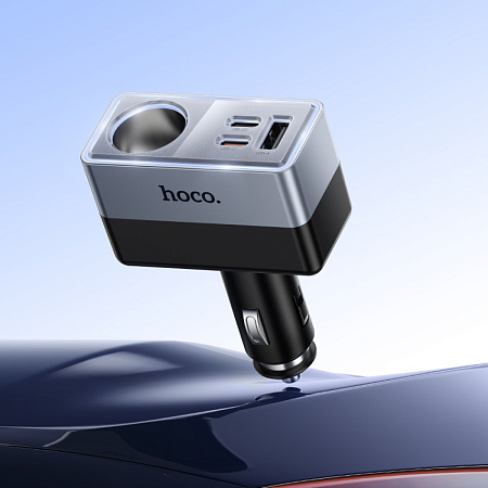 Разветвитель прикуривателя на 1 USB 15W + 2 PD 30W + 1 прикуриватель, Z59A, HOCO, черный