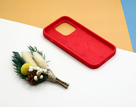 Чехол-накладка для iPhone 14 Pro, Silicon Case, без лого, красный