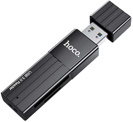 Картридер 2 в 1, USB 2.0, HB20, HOCO, поддержка TF/SD карт
