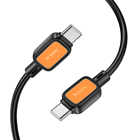 Кабель Type-C на Type-C, HOCO, X108, силиконовый, 1м, 60W, черный