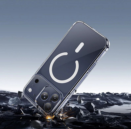 Чехол силиконовый для iPhone 17 Pro, Магнитный (MagSafe), HOCO, прозрачный