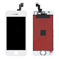 Дисплей iPhone 5S в сборе с тачскрином (белый), переклеенный орг (100% LCD)