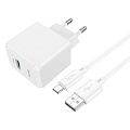 Сетевое зарядное устройство, 1 USB 3.0 QC 18W (CS12A), HOCO, Type-C, белый