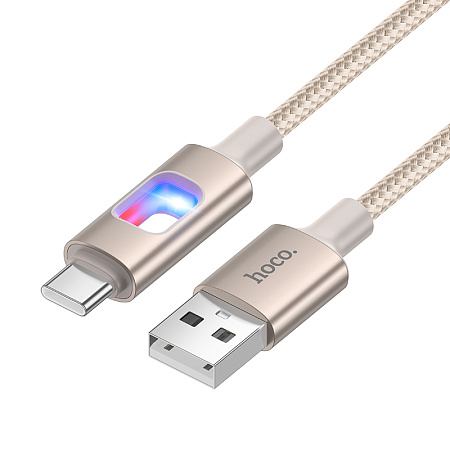 USB Кабель Type-C, HOCO, U144, длина 1.2 метра, цвет золотистый