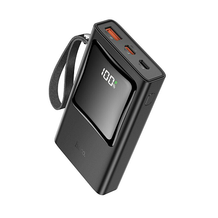 Универсальный Доп. Аккумулятор 10000mAh, Q4, HOCO, 2 PD 20W+1 USB 3.0, mini, черный