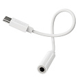 Переходник Type-C на 3,5mm Jack, MH-CM20, со шнуром, музыка+разговор+регулировка громкости, совместим с Ipad Pro, белый