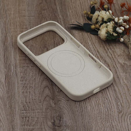 Чехол-накладка для iPhone 17 Pro, Silicon Case, магнитный (MagSafe), без лого, X-CASE, бежевый