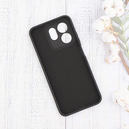 Чехол силиконовый для Infinix Hot 50i (4G), с микрофиброй внутри, с защитой камеры, X-CASE, черный