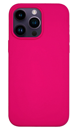 Чехол-накладка для iPhone 14 Pro Max, Silicon Case, без лого, ярко-розовый