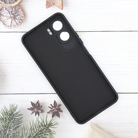 Чехол силиконовый для Honor 90 Lite/X50i (5G), с микрофиброй внутри, с защитой камеры, X-CASE, черный