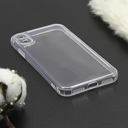 Чехол силиконовый для iPhone X/XS, с защитой камеры, прозрачный