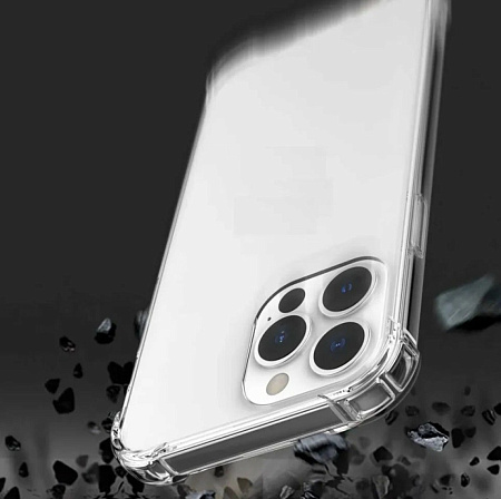 Чехол силиконовый для iPhone 12 Pro Max (6.7), усиленные края,с защитой камеры, X-CASE, прозрачный