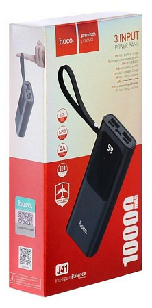 Универсальный Доп. Аккумулятор 10000mAh, J41, с диплеем, HOCO, черный