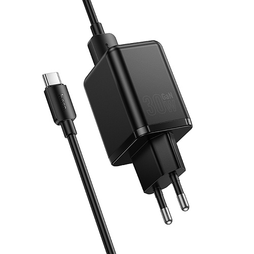 Сетевое зарядное устройство, 1 PD 30W + 1 USB 3.0 QC (C157A), HOCO, Type-C, черный