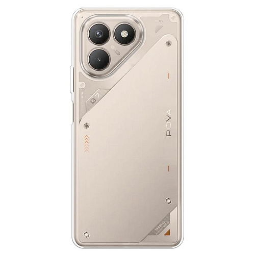 Чехол силиконовый для TECNO Pova 7 (4G), с защитой камеры, X-CASE, прозрачный