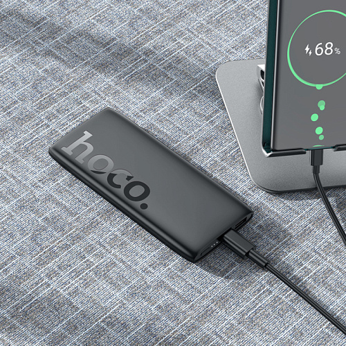 Универсальный Доп. Аккумулятор 10000mAh, J122, HOCO, выход: 1 USB (22.5W)+1 PD (20W), черный