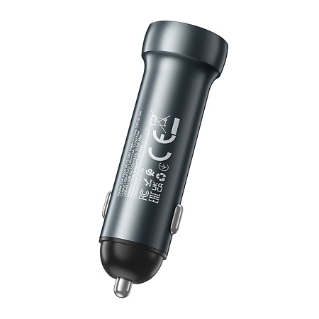 Автомобильное зарядное устройство, 2 USB 3.1A (Z54), HOCO, серый