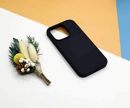 Чехол - накладка для iPhone 13 Pro, Silicon Case, без лого, черный