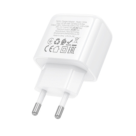 Сетевое зарядное устройство, 1 PD 25W (CS53A), HOCO, белый