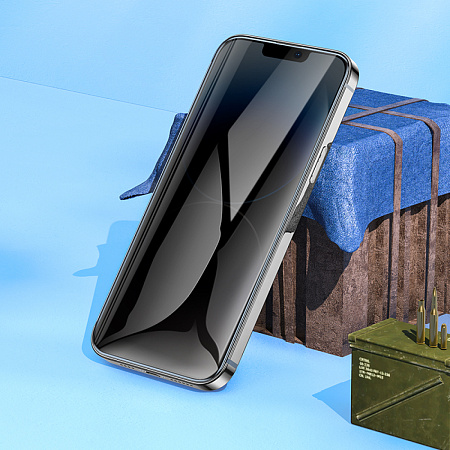 Защитное стекло для iPhone 15/16, A34 Plus, HOCO, Антишпионское стекло, черное