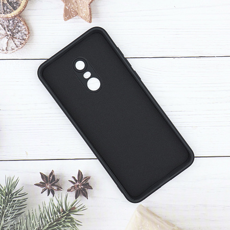 Чехол силиконовый для Xiaomi Redmi 5 Plus, с микрофиброй внутри, с защитой камеры, X-CASE, черный