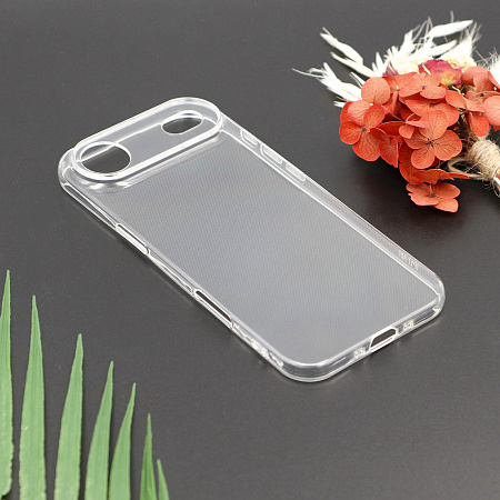 Чехол силиконовый для iPhone 17 Air, с защитой камеры, X-CASE, прозрачный
