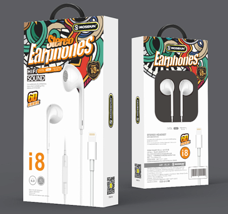 Наушники Mosidun i8 Lightning, с bluetooth, белые