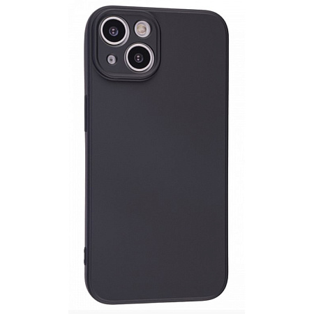 Чехол силиконовый для iPhone 15 (6.1), с микрофиброй внутри, с защитой камеры, X-CASE, черный