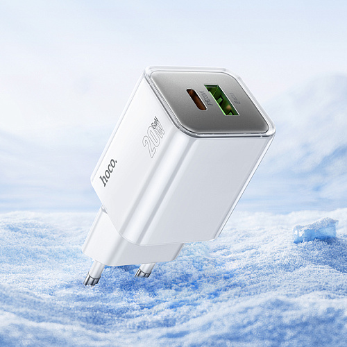 Сетевое зарядное устройство, 1 PD 20W + 1 USB 3.0 QC (N46), HOCO, белый