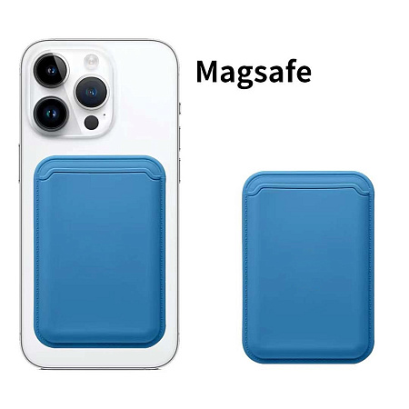 Чехол для карт (MagSafe), без лого, силиконовый, X-CASE, синий