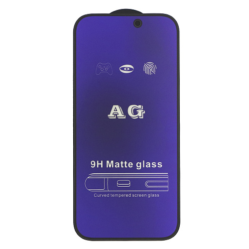 Защитное стекло на iPhone 16 Pro/17, Anti-blue ray матовый черный, X-CASE