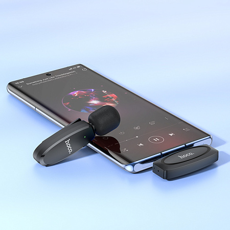 Беспроводной микрофон+приемник для Type-C, L15, HOCO, черный