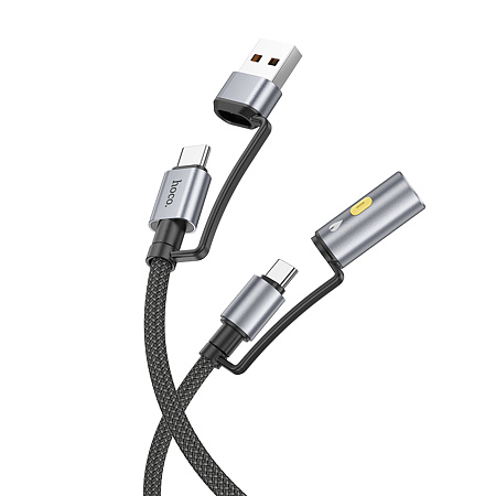 Кабель с USB/Type-C на Type-C/прикуриватель, U138, HOCO, серый